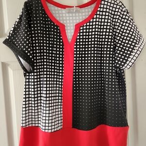 Carolyn Taylor Checkered Blouse NWT